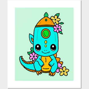 Baby dinosaur - kawaii art Posters and Art